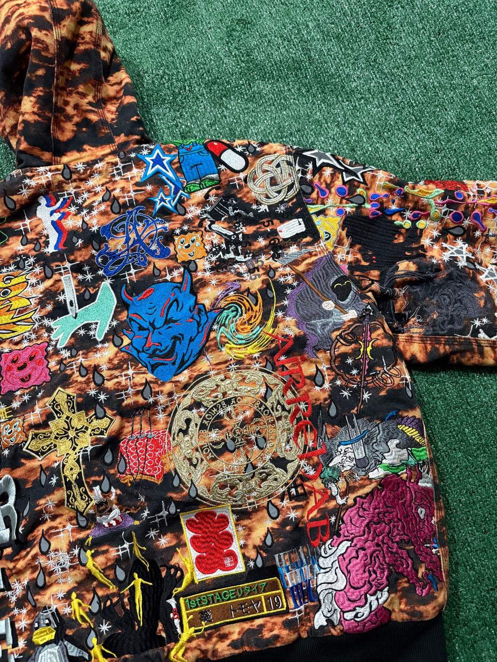 Supreme AOI Embroidered Hooded Work Jacket Flames