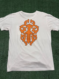 Chrome Hearts White Orange Striped Dagger Tee