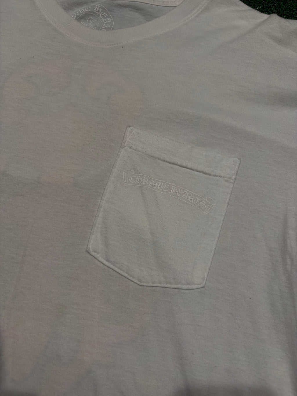 Chrome Hearts White Orange Striped Dagger Tee