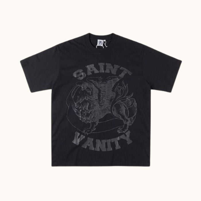 Saint Vanity Monochromatic Black Griffin T-Shirt