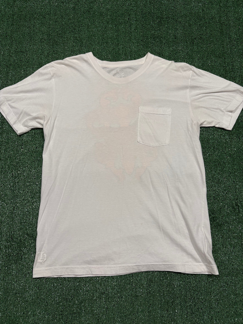Chrome Hearts White Orange Striped Dagger Tee