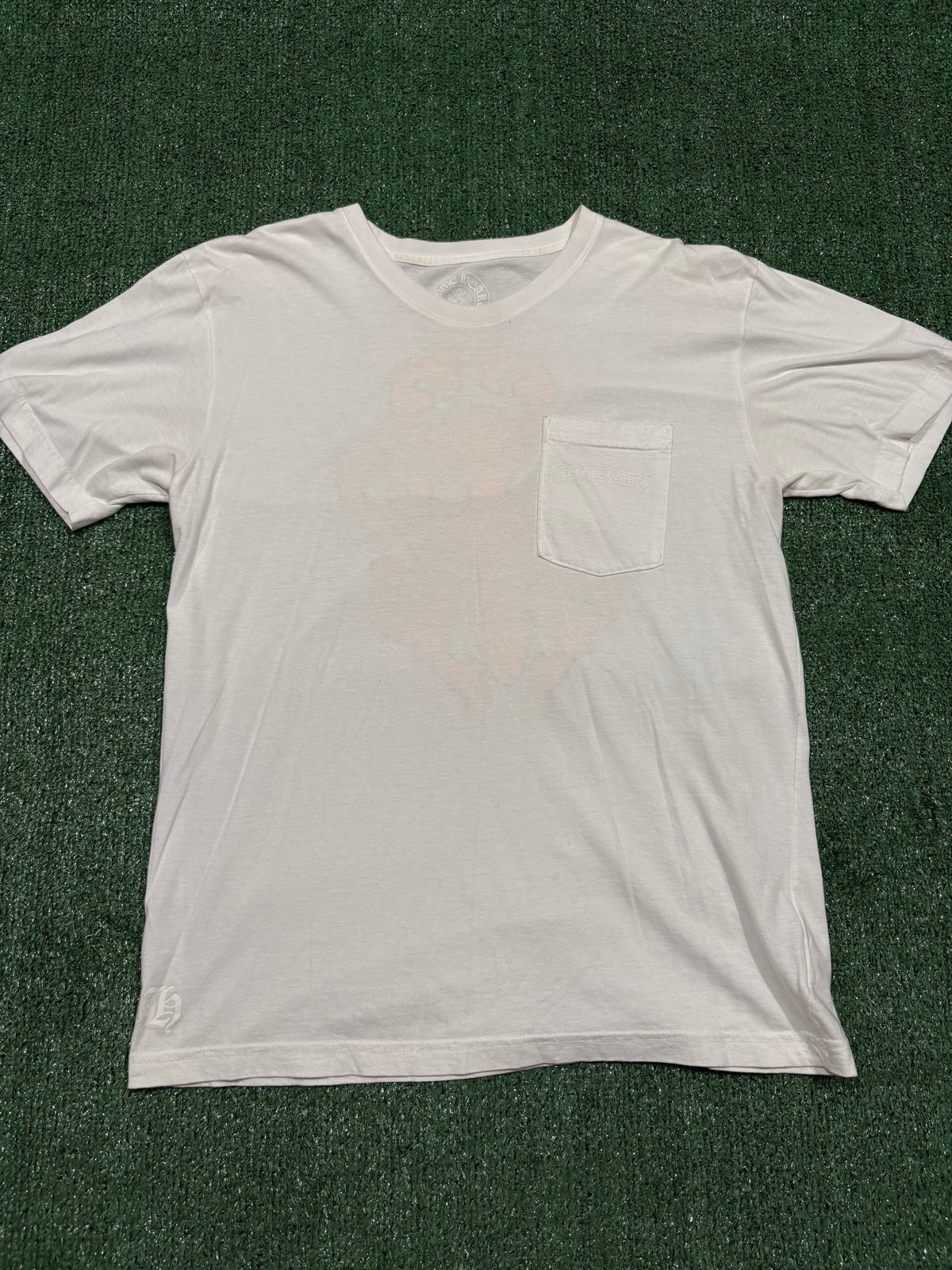 Chrome Hearts White Orange Striped Dagger Tee