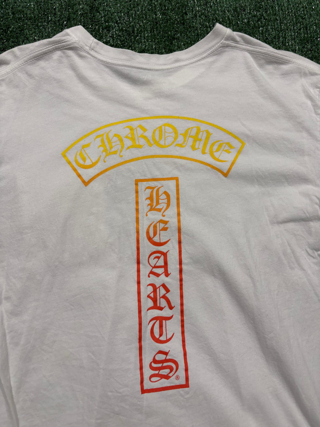 Chrome Hearts Gradient Logo T-shirt White/Yellow/Orange