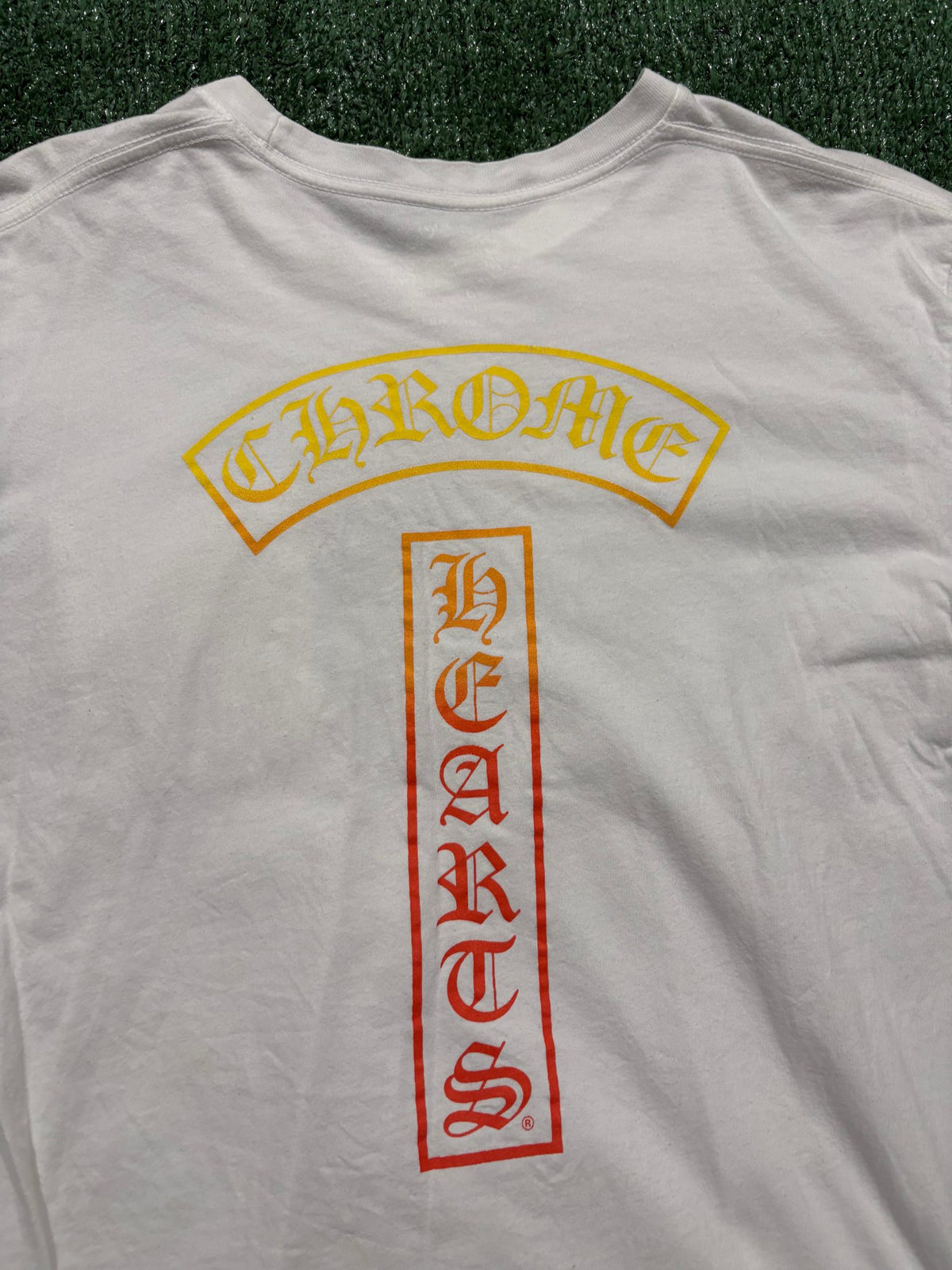 Chrome Hearts Gradient Logo T-shirt White/Yellow/Orange