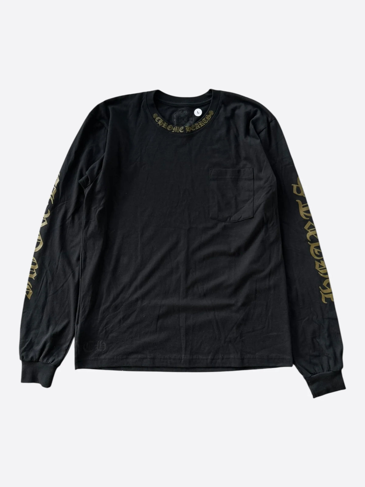 Chrome Hearts Neck Logo Long Sleeve T-shirt Black / Army Green