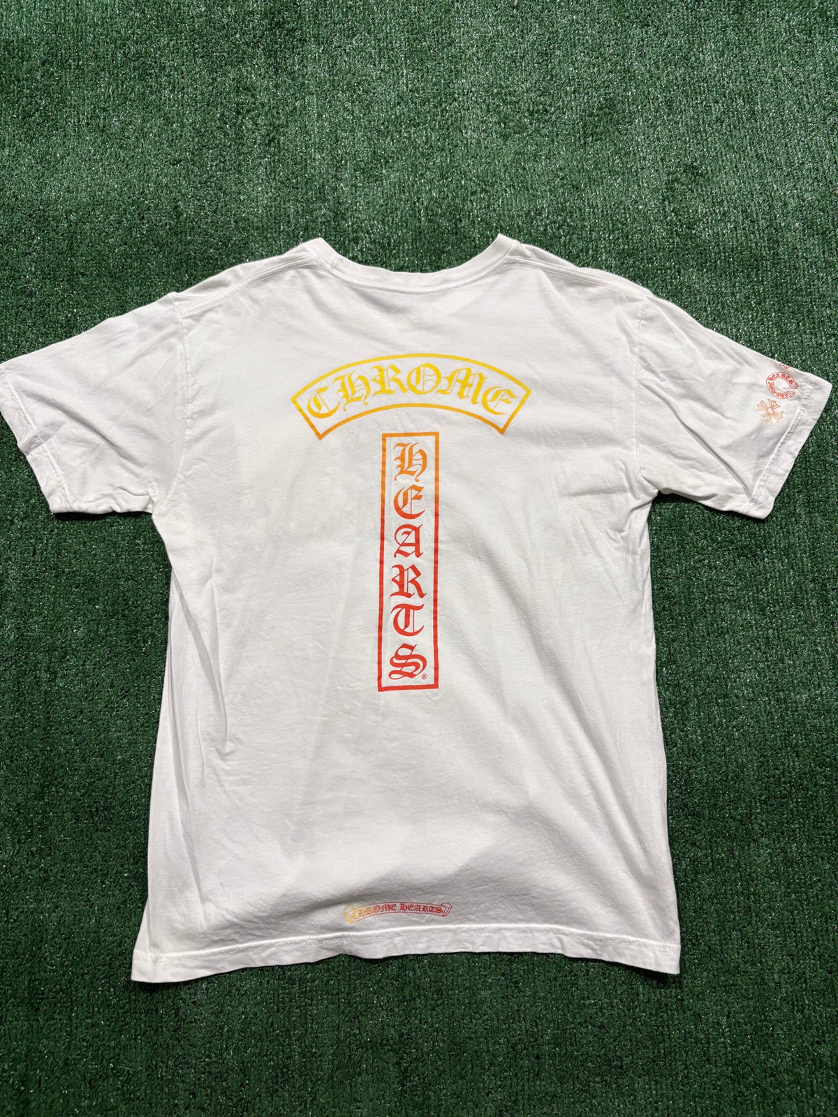 Chrome Hearts Gradient Logo T-shirt White/Yellow/Orange