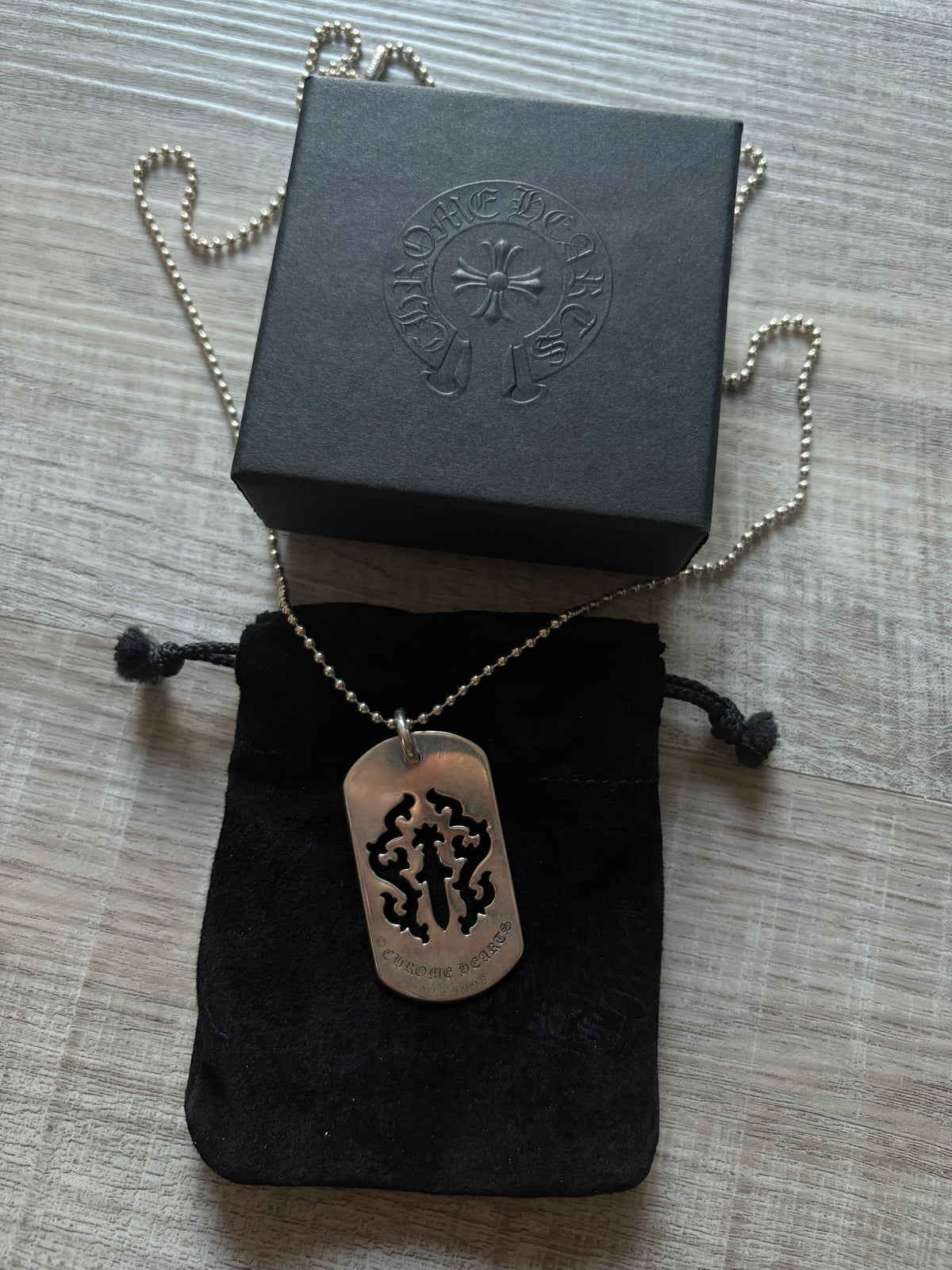 Chrome Hearts Dog Tag Dagger Necklace