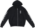 Chrome Hearts Vertical Logo Thermal Zip Up Hoodie Black/White