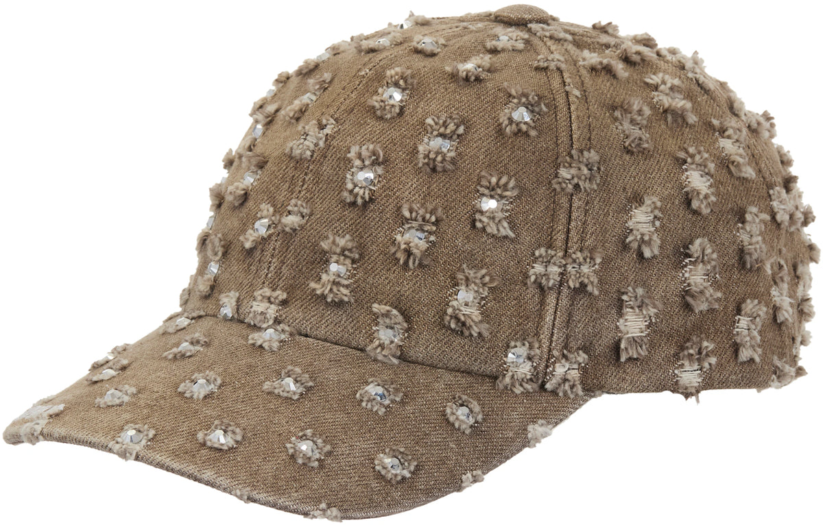 Supreme Hole Punch Rhinestone Denim 6-Panel Brown